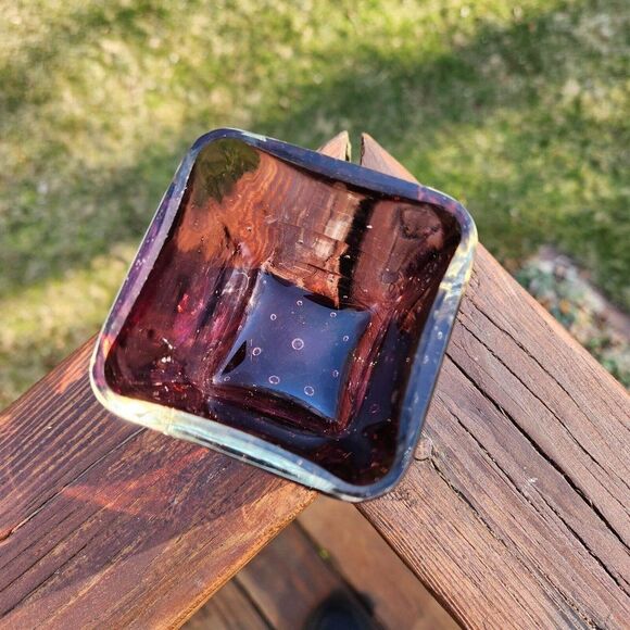 Carl Erickson Purple Sommerso Bullicante Glass Controlled Bubble Cigarette Vase - Picture 4 of 9